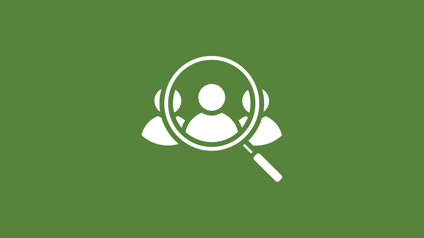 Icône recherche de personnes, loupe et silhouettes